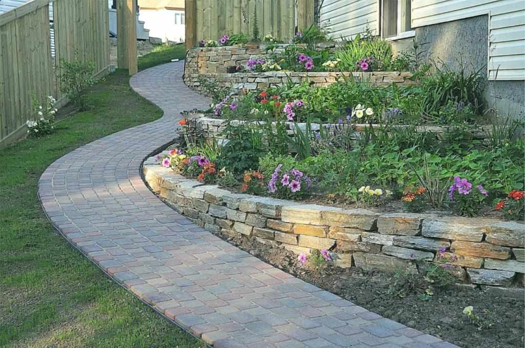 подпорные стенки для клумб, садовые камины и кострища,4